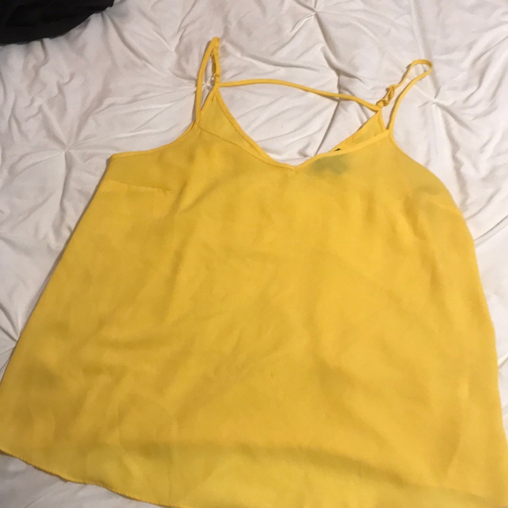 Sheer yellow shirt